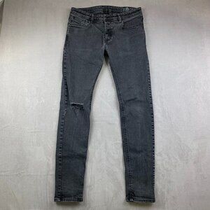 Diesel Mens Pants 32 Gray Distressed Jeans Sleenker Slim Skinny Stretch 32x32